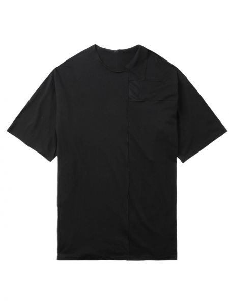 Ασύμμετρη βαμβακερή μπλούζα Yohji Yamamoto μαύρο