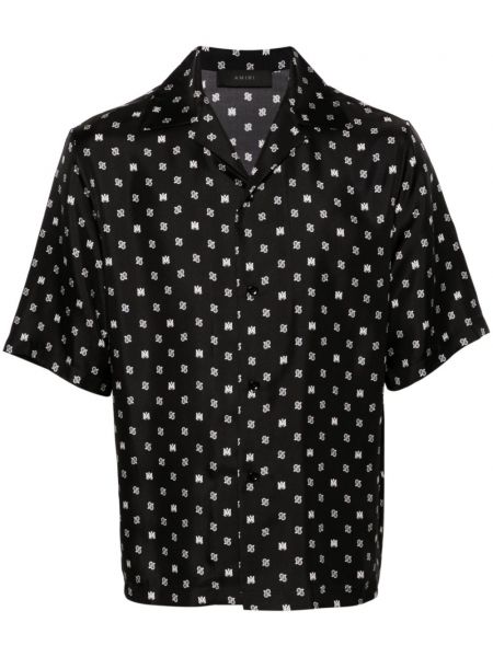 Копринена риза с принт Amiri черно