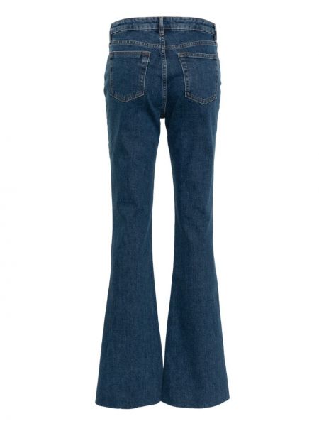 Zvonové džíny s vysokým pasem 3x1 modré