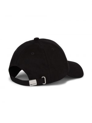Raštuotas medvilninis kepurė su snapeliu Karl Lagerfeld Jeans juoda