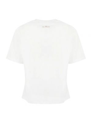 Camiseta de algodón con estampado con bolsillos Daniele Alessandrini blanco