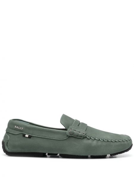 Pantofi loafer din piele Bally verde