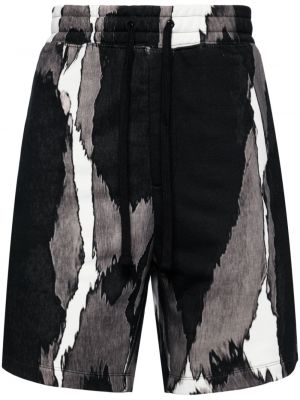 Pantaloni din bumbac cu imagine cu imprimeu abstract Hugo