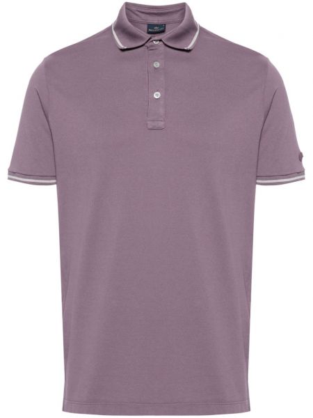 Medvilninis polo marškinėliai Paul & Shark violetinė