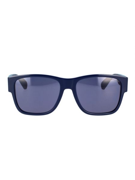 Niebieskie okulary przeciwsłoneczne w geometryczne wzory Bvlgari