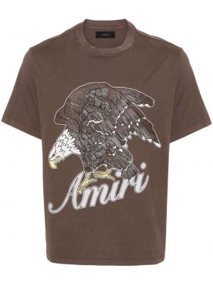 Kokvilnas t-krekls Amiri brūns