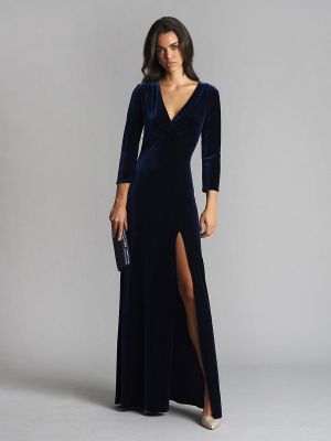 Платье на запах с v-образным вырезом Veneno En La Piel синее