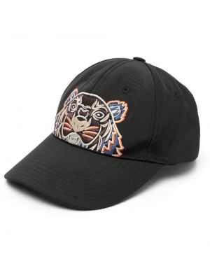 Siuvinėtas kepurė su snapeliu su tigro raštu Kenzo juoda