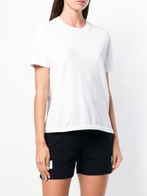 Pruhované tričko relaxed fit Thom Browne bílé