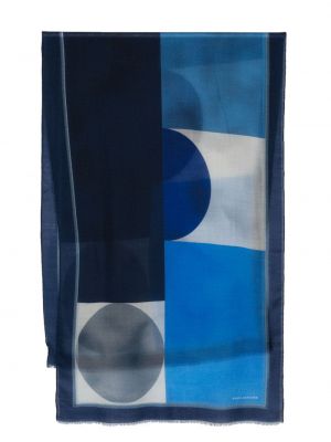 Sciarpa con stampa con motivo geometrico Tagliatore blu