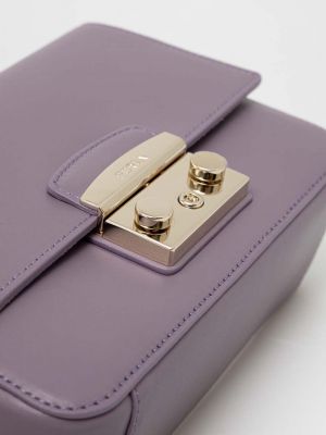 Bőr táska Furla lila