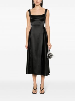 Satynowa sukienka koktajlowa bez rękawów Atu Body Couture czarna