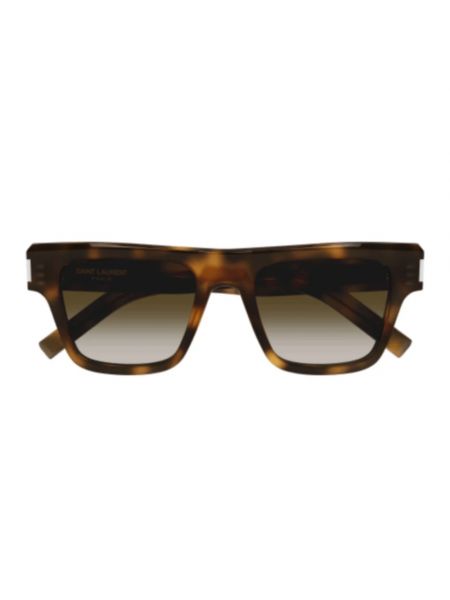 Gafas de sol de cuero clasicos elegantes Saint Laurent marrón