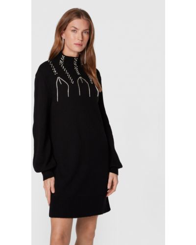 TWINSET Rochie tricotată 222AP3334 Negru Relaxed Fit