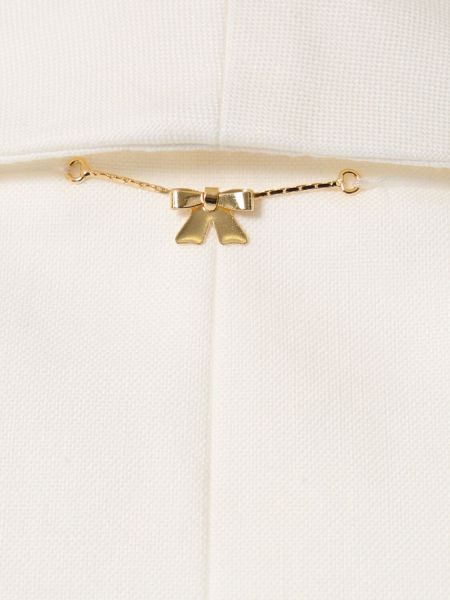 Lněná bunda s šálovým límcem Nina Ricci bílá