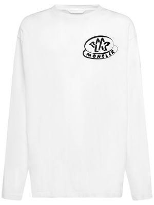 Памучна тениска Moncler бяло