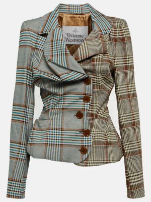Tvídová kostkovaná bunda Vivienne Westwood šedá