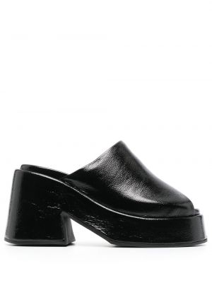 Kožené sandále Ganni čierna