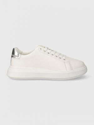 Sneakersy sznurowane koronkowe Calvin Klein białe