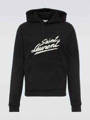 Hoodie di cotone Saint Laurent nero