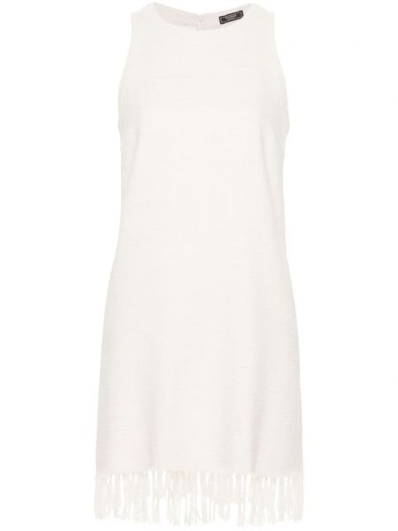 Mini šaty s třásněmi Peserico bílé