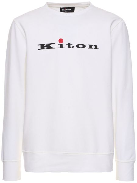 Sudadera de algodón Kiton blanco
