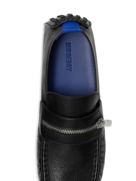 Leder loafers mit reißverschluss Burberry schwarz