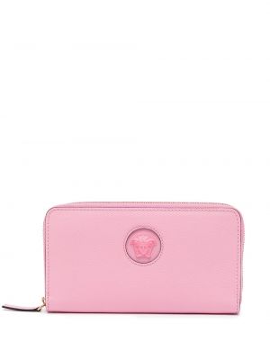 Bőr pénztárca Versace rózsaszín