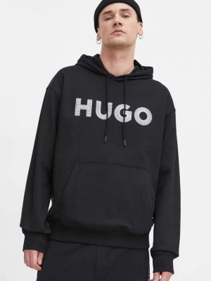Hoodie s kapuljačom Hugo crna
