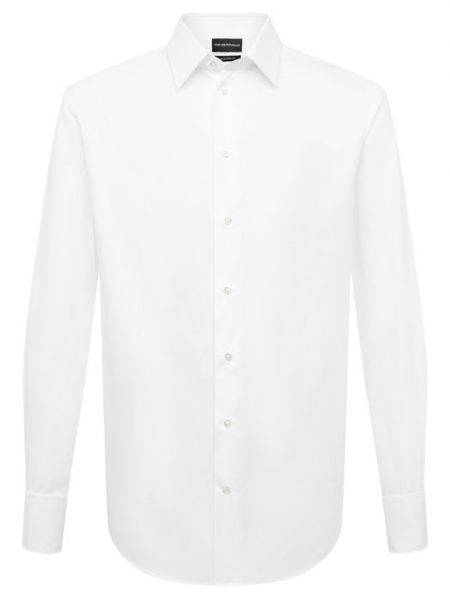Хлопковая рубашка Emporio Armani белая