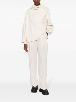 Bluza z kapturem bawełniana z kieszeniami Jil Sander biała
