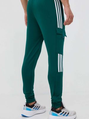 Sportovní kalhoty s aplikacemi Adidas zelené