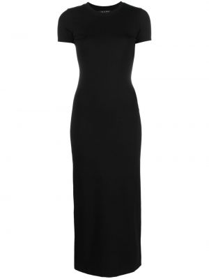 Slim fit mini šaty s krátkými rukávy s kulatým výstřihem Rag & Bone - černá
