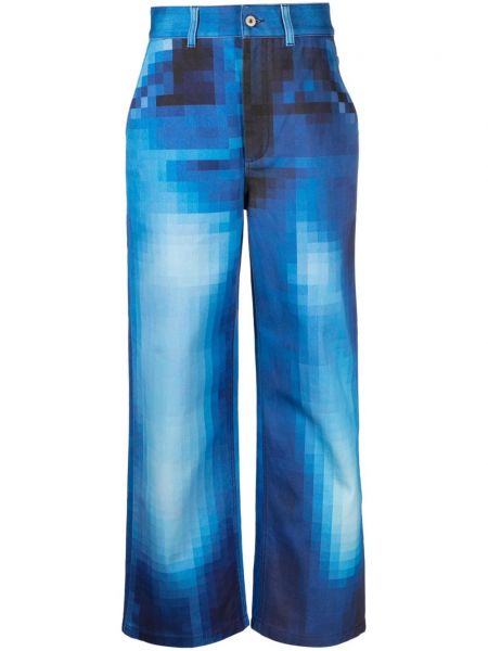 Traperice ravnih nogavica s printom Loewe plava