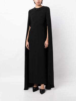 Křišťálové hedvábné večerní šaty Versace černé