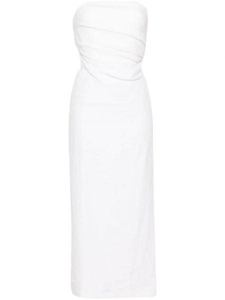Λινένιος μίντι φόρεμα Tove λευκό