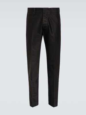 Βαμβακερό παντελόνι chino Tom Ford μαύρο