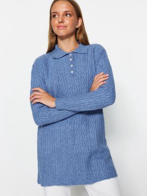 Priliehavý sveter Trendyol modrá