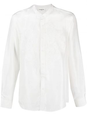 Hodvábna košeľa s výšivkou P.a.r.o.s.h. biela