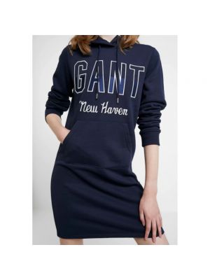 Mini vestido con capucha con bolsillos Gant azul