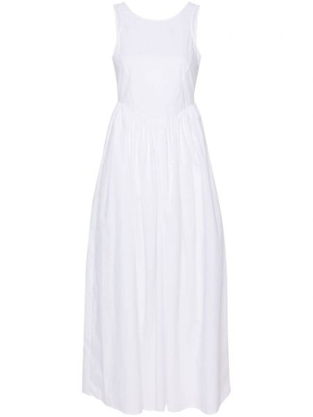 Bavlněné rovné šaty Emporio Armani bílé