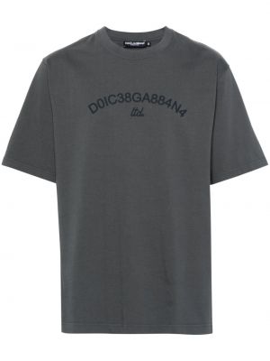 Bavlněné tričko Dolce & Gabbana šedé