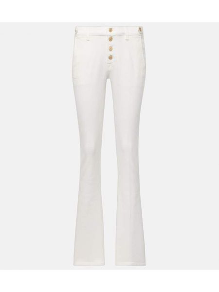 Zvonové džíny s vysokým pasem 7 For All Mankind bílé