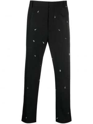 Pantaloni cu picior drept tricotate cu imagine cu imprimeu abstract Mm6 Maison Margiela negru
