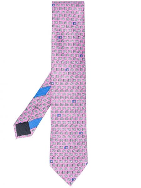 Corbata de seda con estampado Ermenegildo Zegna rosa