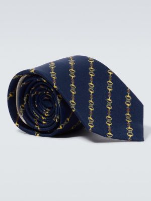Cravată de mătase Gucci albastru