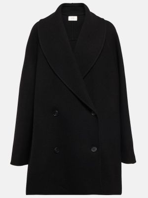 Μάλλινο κοντό παλτό The Row μαύρο