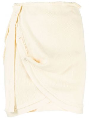 Памучна пола с драперии Talia Byre бяло
