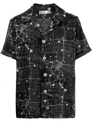Camiseta con estampado manga corta de estrellas Fred Segal negro