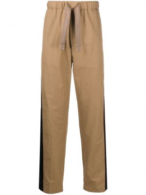 Pruhované rovné kalhoty Paul Smith hnědé